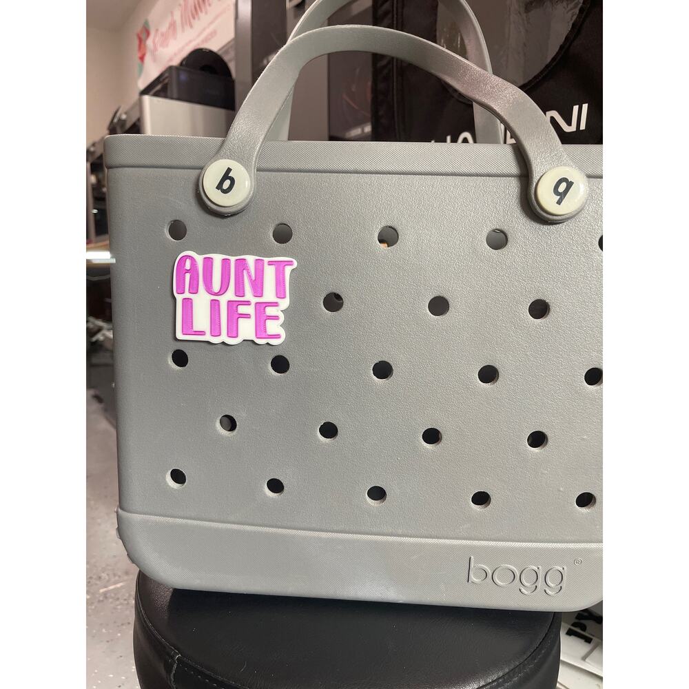 Aunt Life Bright Purple Bogg Bag Charm